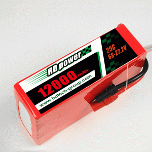 HD POWER 12000mAh 25C 6S 22.2V lipo batteri för UAV