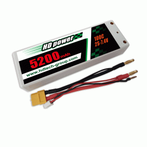 HD POWER 5200mAh 100C 2S 7.4V Hårt fall LiPO batteri
